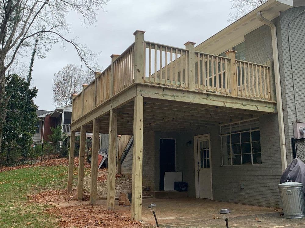 Elevated Deck Build on a Greensboro Brick Home