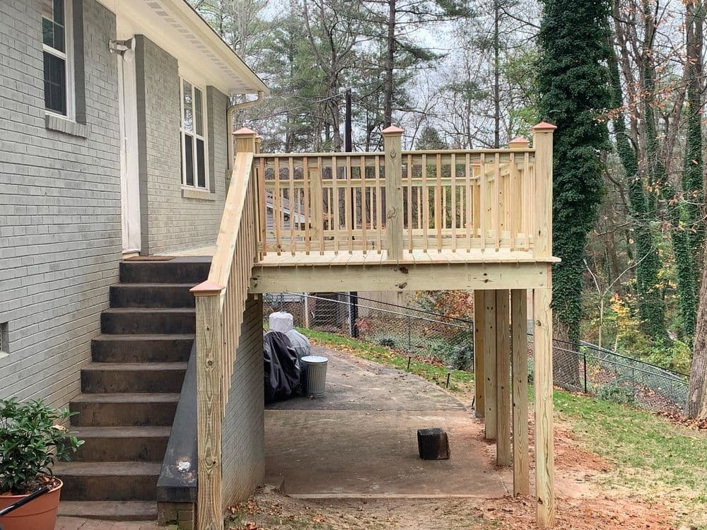 Elevated Deck Build on a Greensboro Brick Home